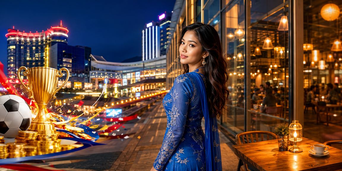 Wanita berbaju kurung membuat pertaruhan bola sepak di Genting Highlands